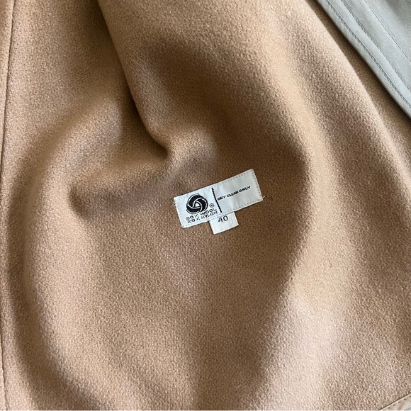 Vintage Brooks Brothers Belted Trench Coat Removable Wool Lining Size 40 - Picture 3 of 15